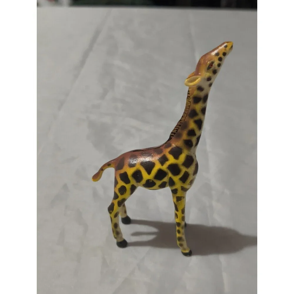 AAA Giraffe Figurine Toy Plastic Hard Heavy PVC Vtg Figure Safari Africa Baby